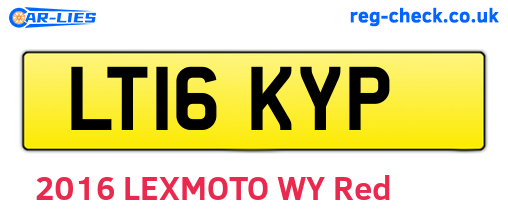 LT16KYP are the vehicle registration plates.