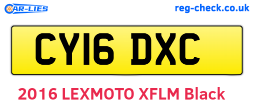 CY16DXC are the vehicle registration plates.