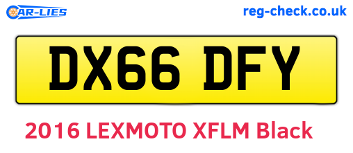 DX66DFY are the vehicle registration plates.
