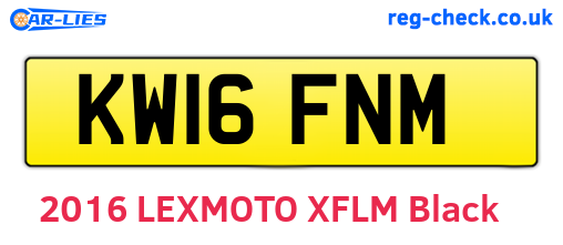 KW16FNM are the vehicle registration plates.