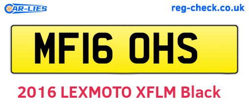 MF16OHS are the vehicle registration plates.