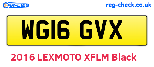 WG16GVX are the vehicle registration plates.