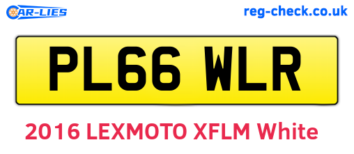 PL66WLR are the vehicle registration plates.