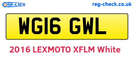 WG16GWL are the vehicle registration plates.