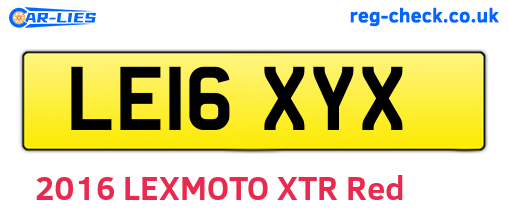 LE16XYX are the vehicle registration plates.
