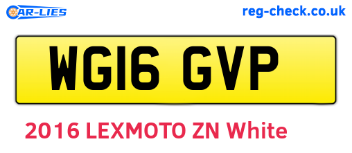 WG16GVP are the vehicle registration plates.