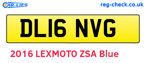 DL16NVG are the vehicle registration plates.