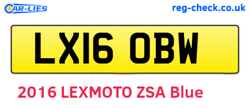 LX16OBW are the vehicle registration plates.
