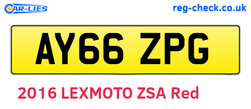 AY66ZPG are the vehicle registration plates.