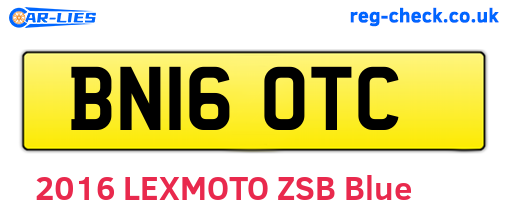 BN16OTC are the vehicle registration plates.