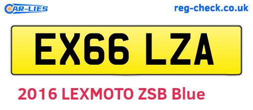 EX66LZA are the vehicle registration plates.