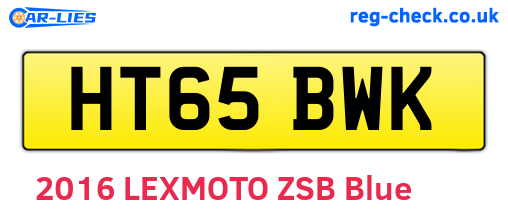 HT65BWK are the vehicle registration plates.