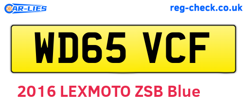 WD65VCF are the vehicle registration plates.