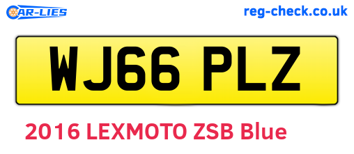 WJ66PLZ are the vehicle registration plates.