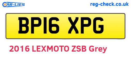 BP16XPG are the vehicle registration plates.