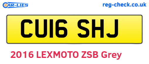 CU16SHJ are the vehicle registration plates.