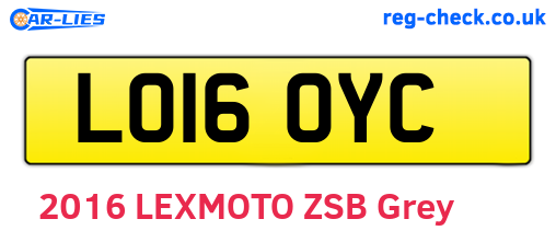 LO16OYC are the vehicle registration plates.