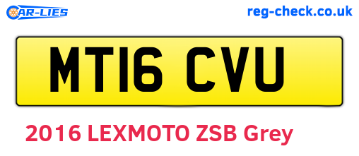 MT16CVU are the vehicle registration plates.