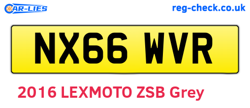 NX66WVR are the vehicle registration plates.