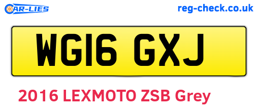 WG16GXJ are the vehicle registration plates.