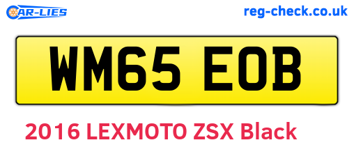 WM65EOB are the vehicle registration plates.