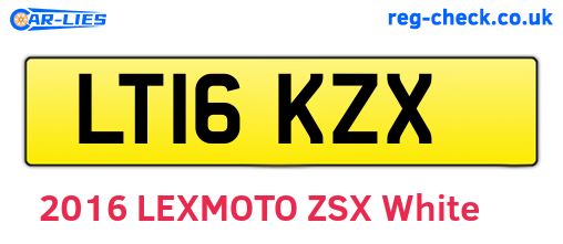 LT16KZX are the vehicle registration plates.