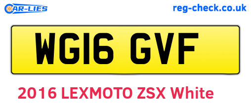 WG16GVF are the vehicle registration plates.