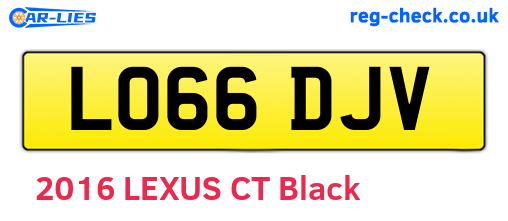 LO66DJV are the vehicle registration plates.