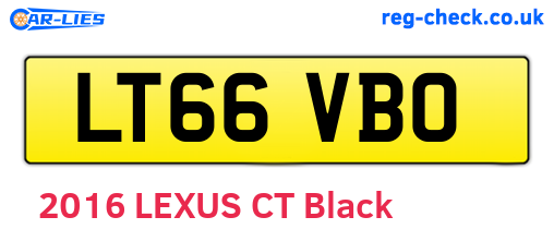 LT66VBO are the vehicle registration plates.