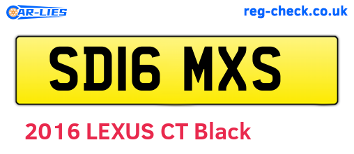 SD16MXS are the vehicle registration plates.