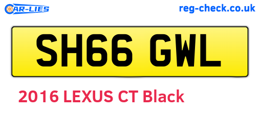 SH66GWL are the vehicle registration plates.