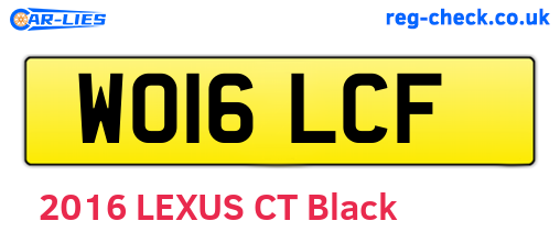 WO16LCF are the vehicle registration plates.