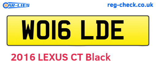 WO16LDE are the vehicle registration plates.
