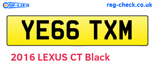 YE66TXM are the vehicle registration plates.