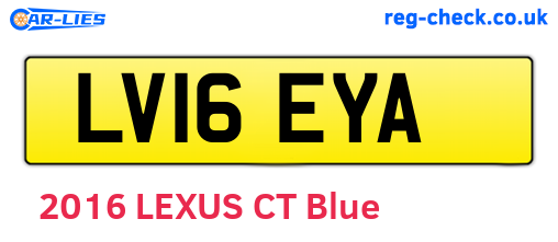 LV16EYA are the vehicle registration plates.