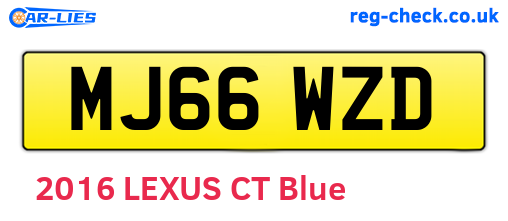 MJ66WZD are the vehicle registration plates.