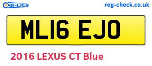 ML16EJO are the vehicle registration plates.