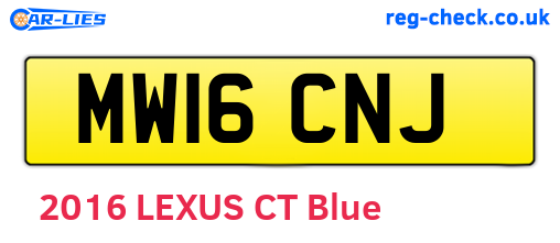 MW16CNJ are the vehicle registration plates.