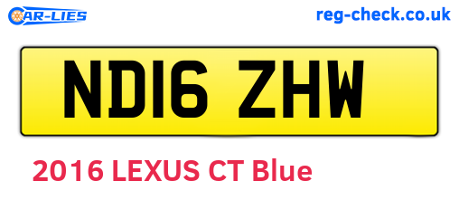 ND16ZHW are the vehicle registration plates.