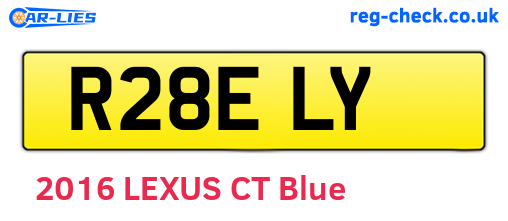 R28ELY are the vehicle registration plates.