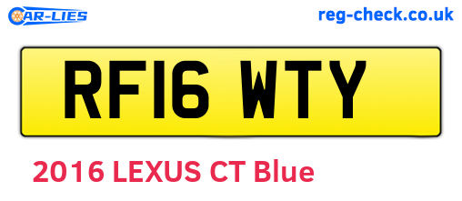 RF16WTY are the vehicle registration plates.