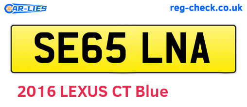 SE65LNA are the vehicle registration plates.