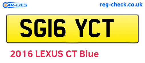 SG16YCT are the vehicle registration plates.