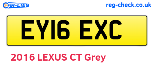 EY16EXC are the vehicle registration plates.