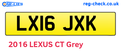 LX16JXK are the vehicle registration plates.