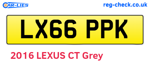 LX66PPK are the vehicle registration plates.