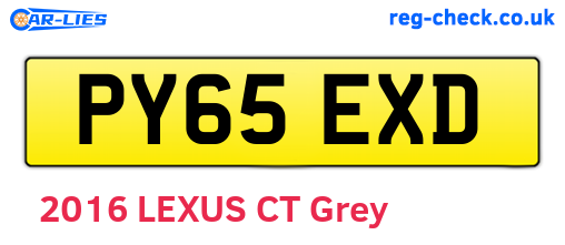 PY65EXD are the vehicle registration plates.