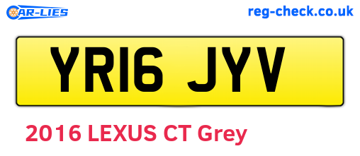 YR16JYV are the vehicle registration plates.