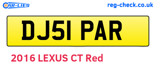 DJ51PAR are the vehicle registration plates.