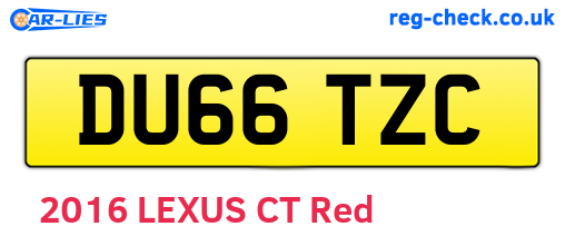 DU66TZC are the vehicle registration plates.